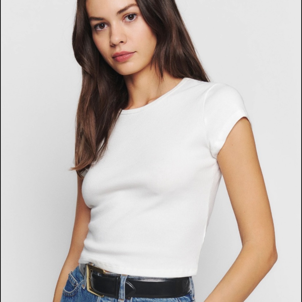 Reformation Muse Tee in White, XS